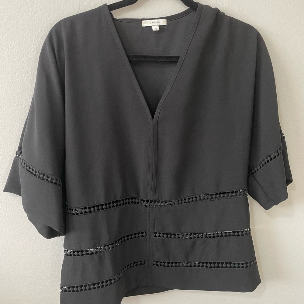 Maette blouse with detailed cutouts🖤